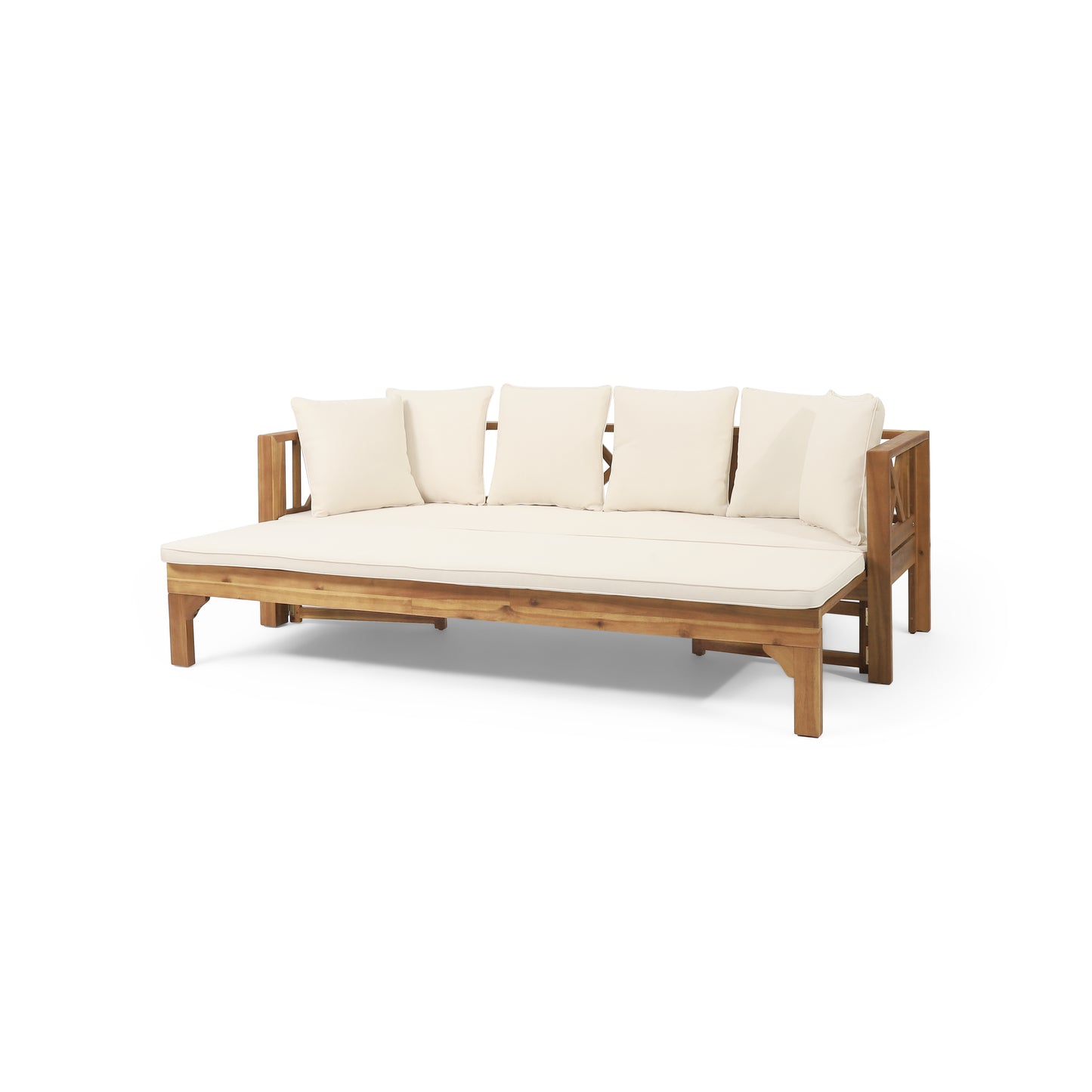 Teak Rattan Full Size Sofa Bed - Outdoor Daybed