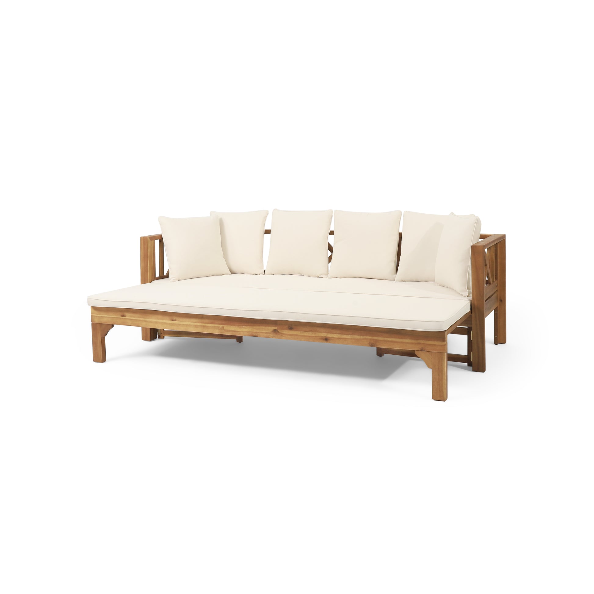 Teak Rattan Full Size Sofa Bed - Outdoor Daybed