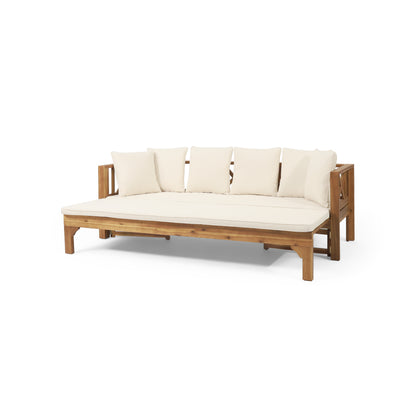 Teak Rattan Full Size Sofa Bed - Outdoor Daybed