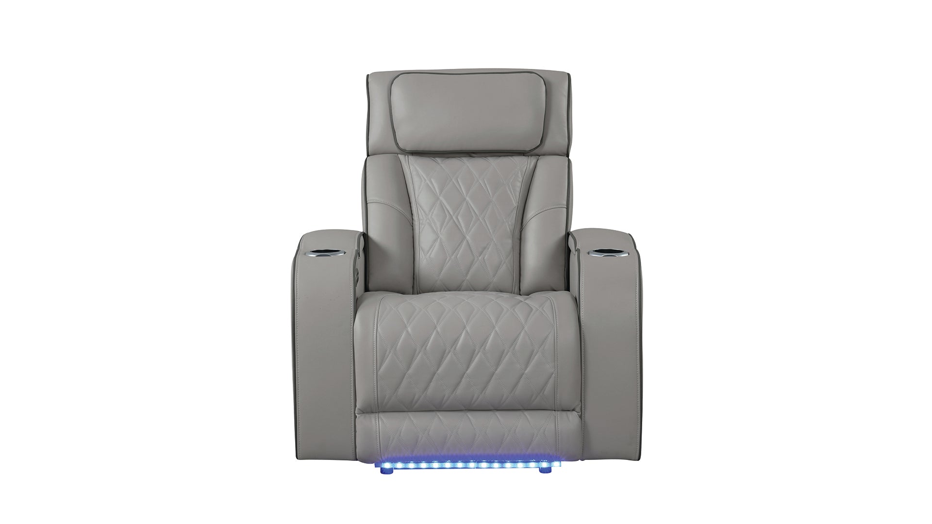 Fortuner Modern Style Upholstery Recliner Chair Made with Wood & Massage Function Included-Gray