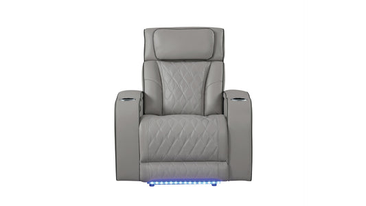 Fortuner Modern Style Upholstery Recliner Chair Made with Wood & Massage Function Included-Gray