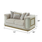 Cream Chenille Loveseat - 36.5" Primary Living Space