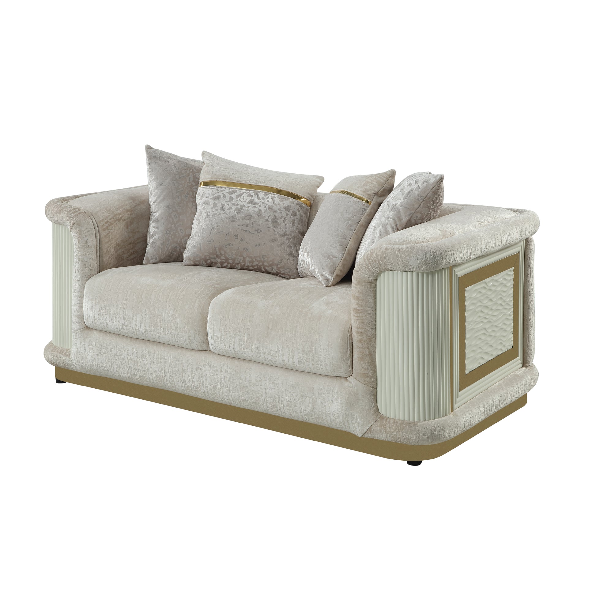 Cream Chenille Loveseat - 36.5" Primary Living Space