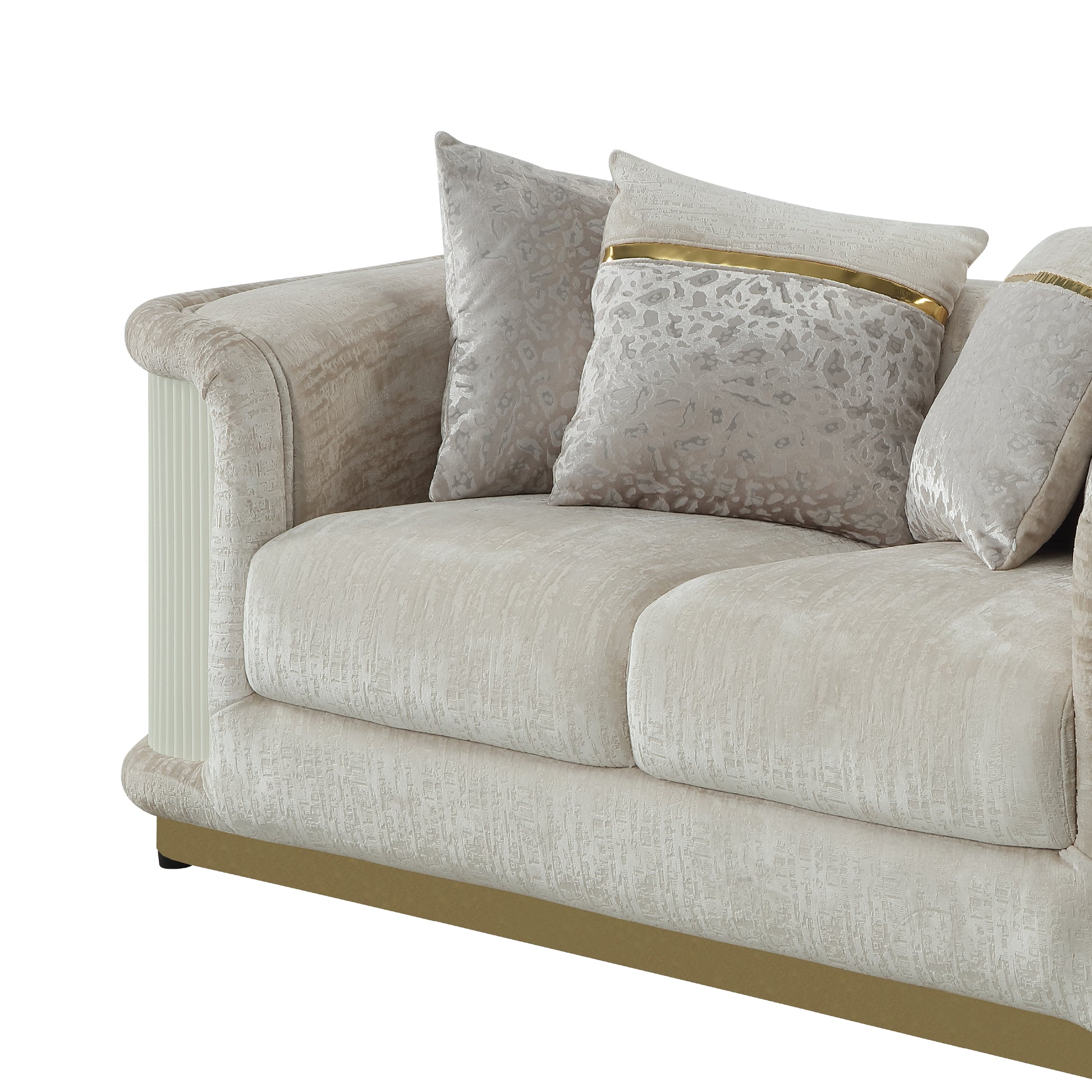 Cream Chenille Loveseat - 36.5" Primary Living Space