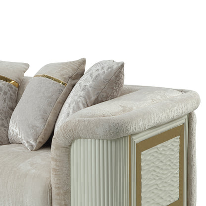 Cream Chenille Loveseat - 36.5" Primary Living Space