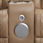 Modern Caramel Loveseat - Recliner with Massage & Bluetooth