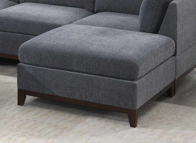 Gun Ash Chenille Rectangle Ottoman - 37" Primary Living Space