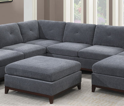Gun Ash Chenille Rectangle Ottoman - 37" Primary Living Space