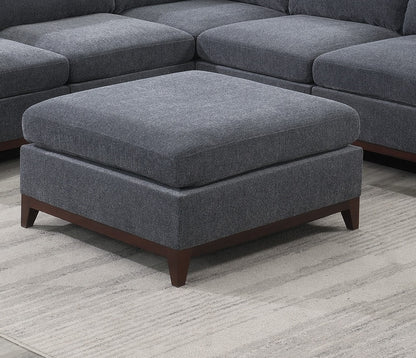 Gun Ash Chenille Rectangle Ottoman - 37" Primary Living Space