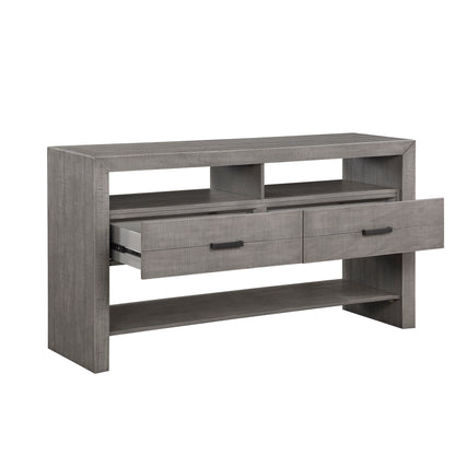 Gray Acacia Wood Dining Server with Storage