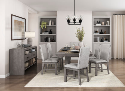 Gray Acacia Wood Dining Server with Storage