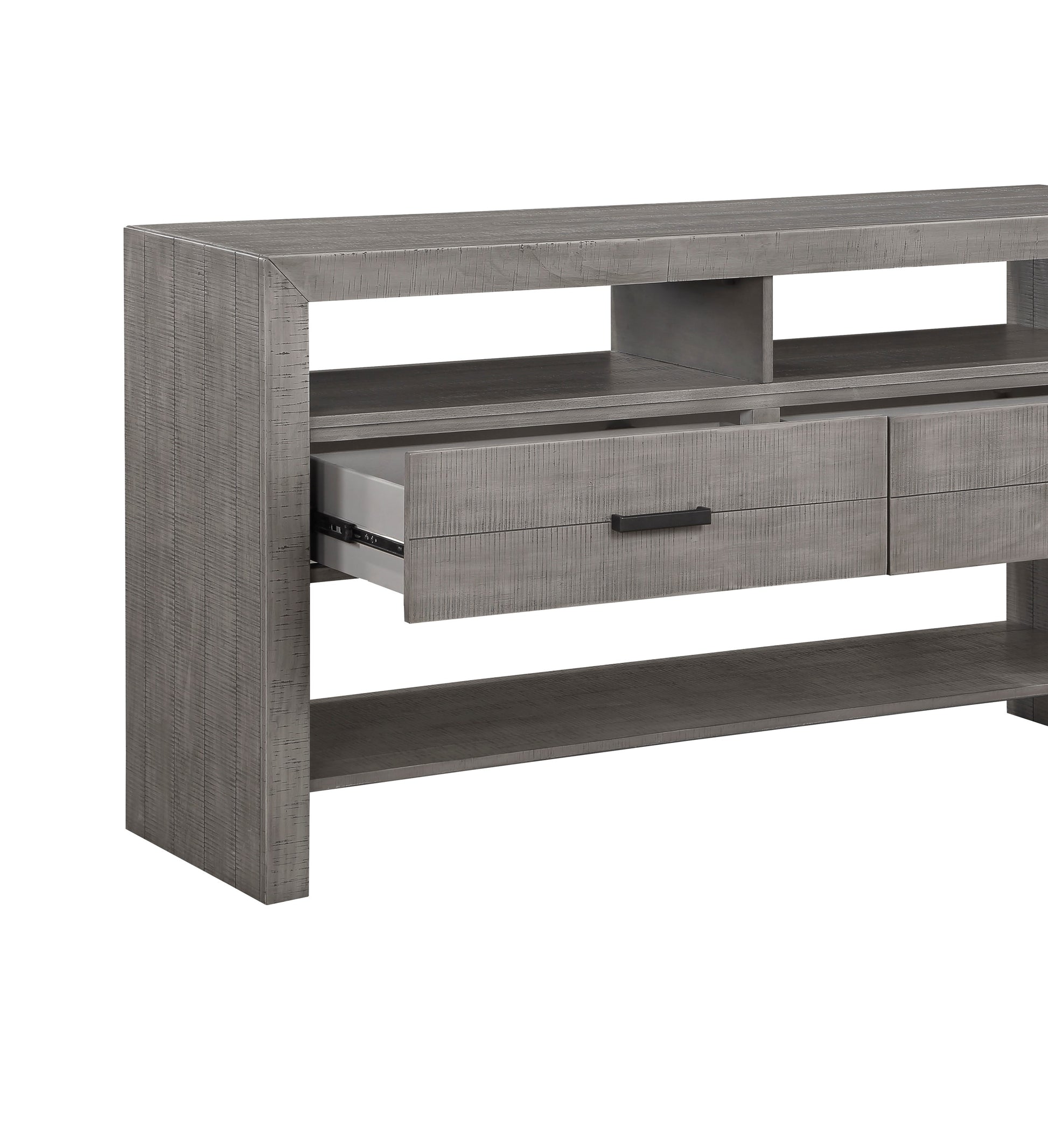 Gray Acacia Wood Dining Server with Storage