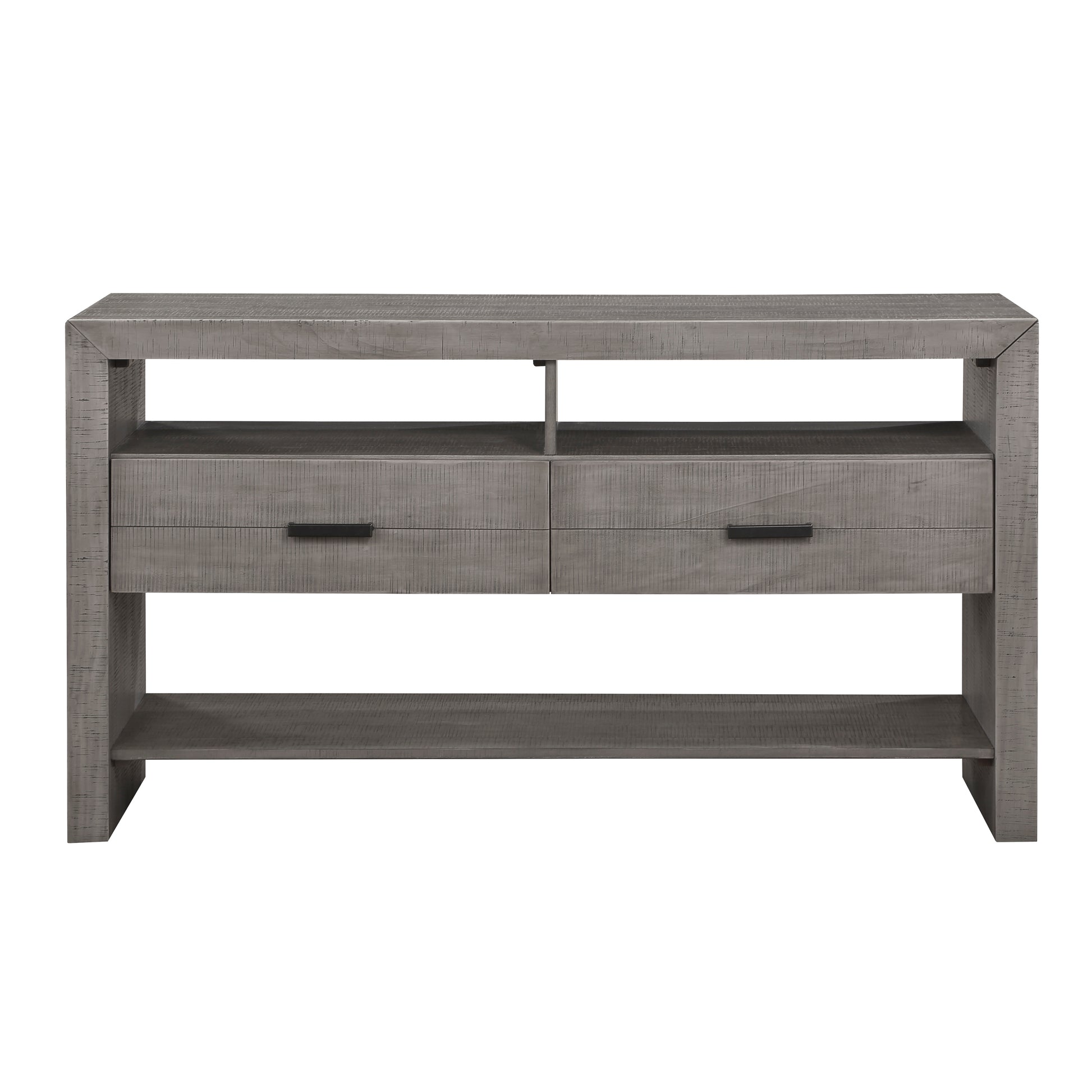Modern Rustic Design 1pc Server of 2x Drawers 3x Shelves Gray Finish Wooden Dining Room Furniture
