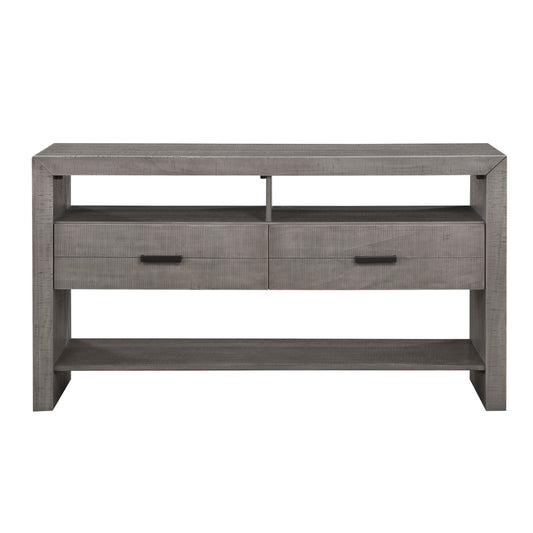 Modern Rustic Design 1pc Server of 2x Drawers 3x Shelves Gray Finish Wooden Dining Room Furniture