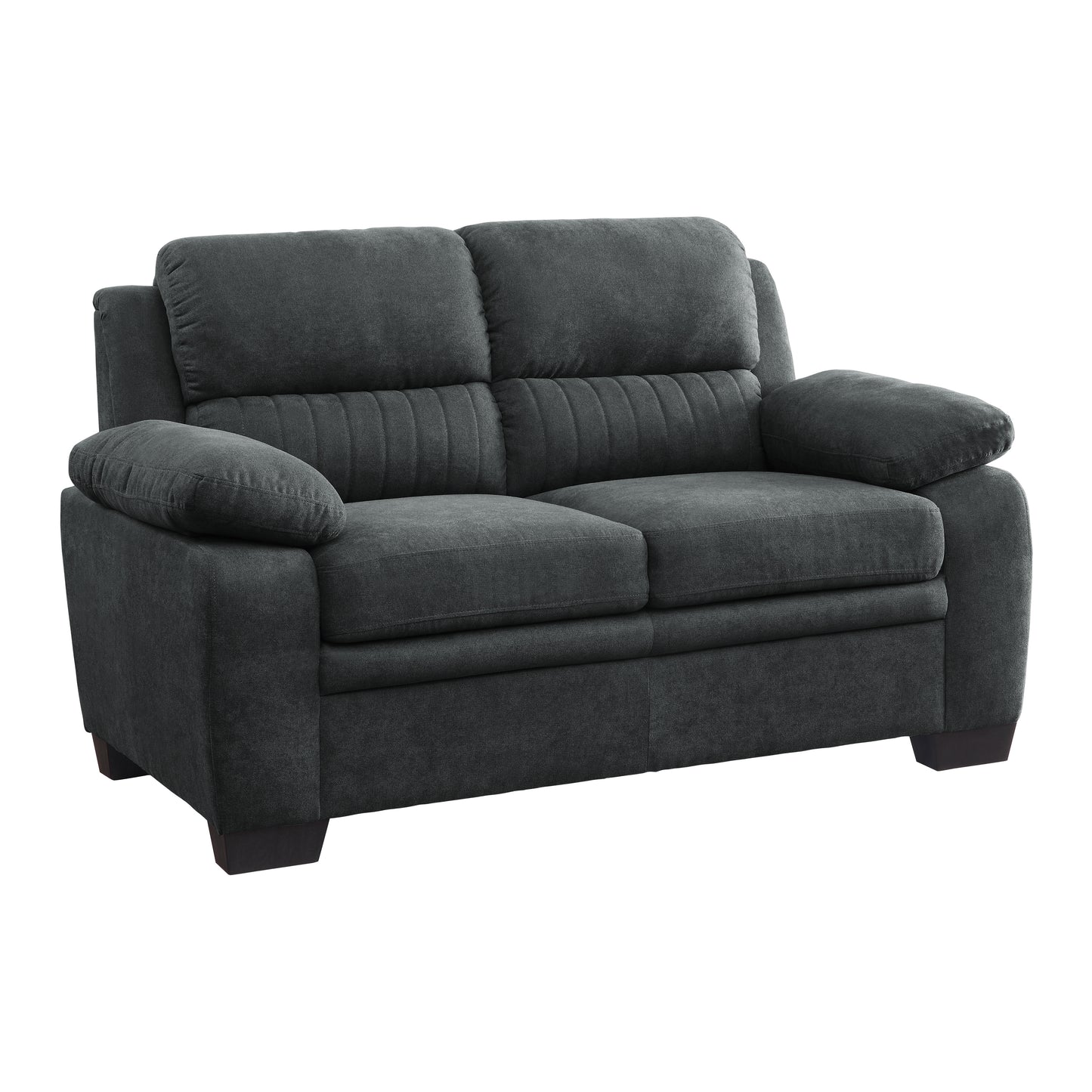 Dark Gray Wood Frame Loveseat - 58" Primary Living Space for Living Room
