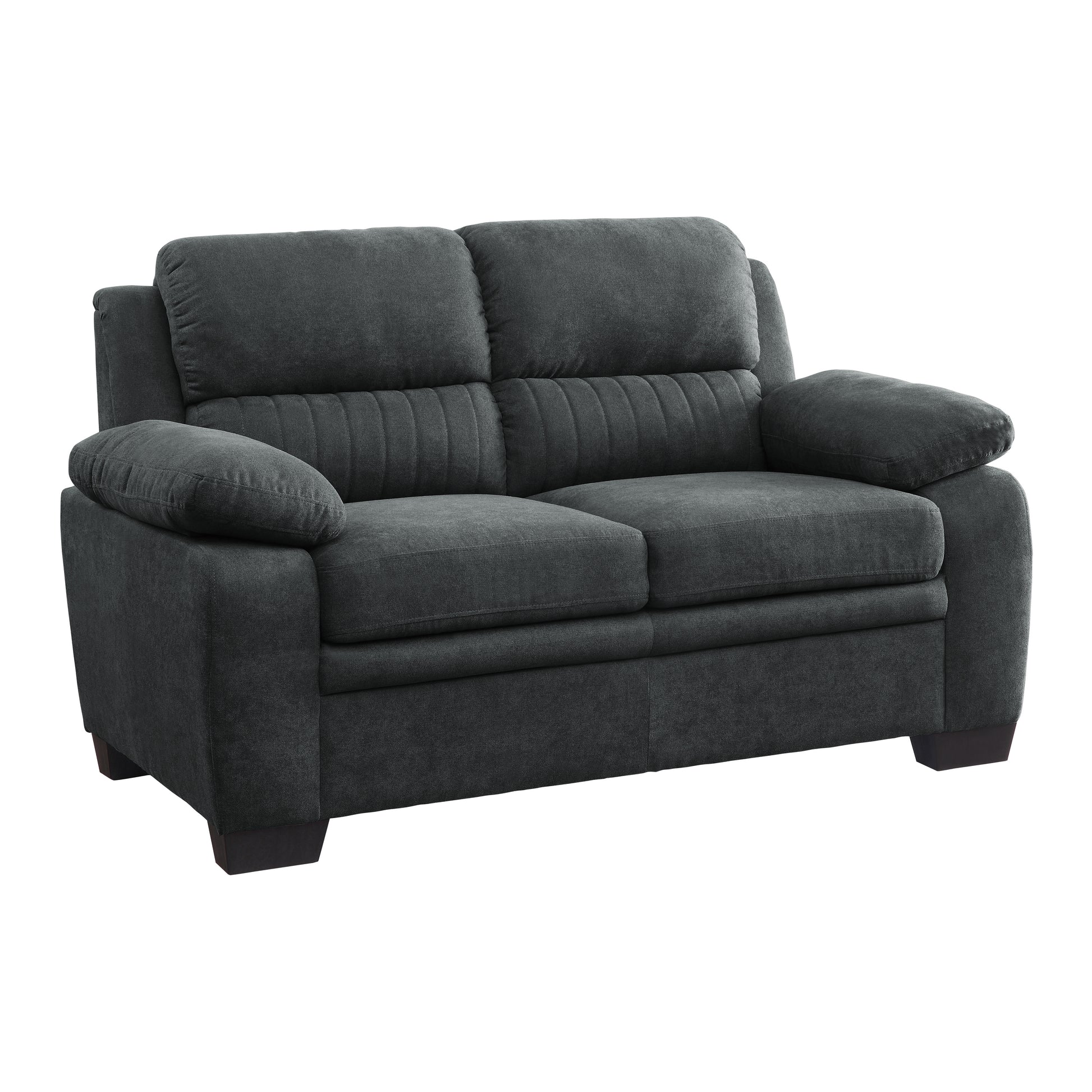 Dark Gray Wood Frame Loveseat - 58" Primary Living Space for Living Room