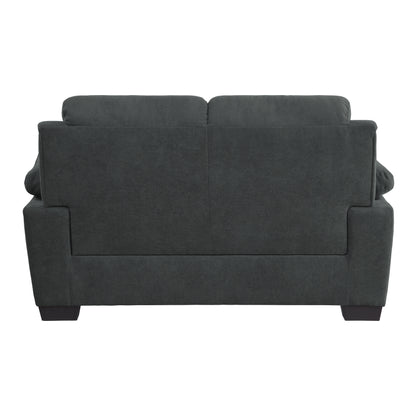 Dark Gray Wood Frame Loveseat - 58" Primary Living Space for Living Room