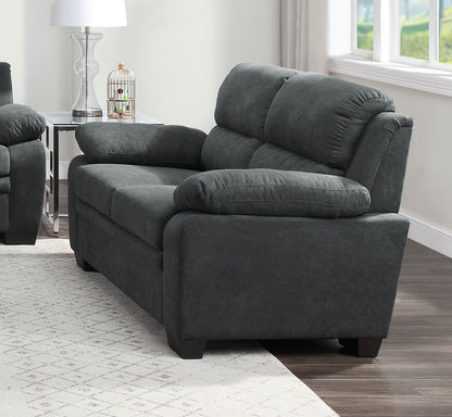 Dark Gray Wood Frame Loveseat - 58" Primary Living Space for Living Room