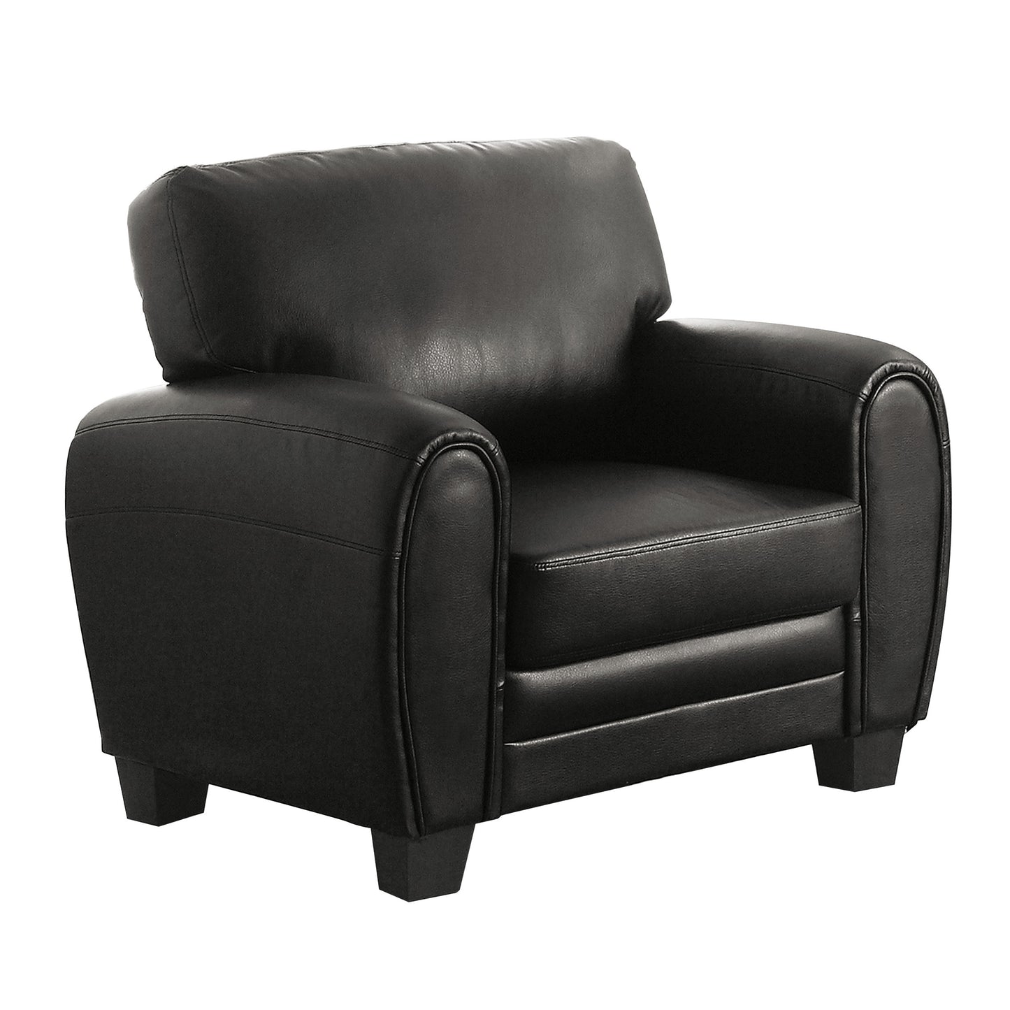 Modern Black Faux Leather Chair - Contemporary Style