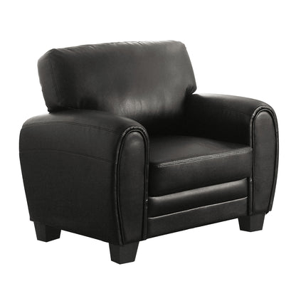 Modern Black Faux Leather Chair - Contemporary Style