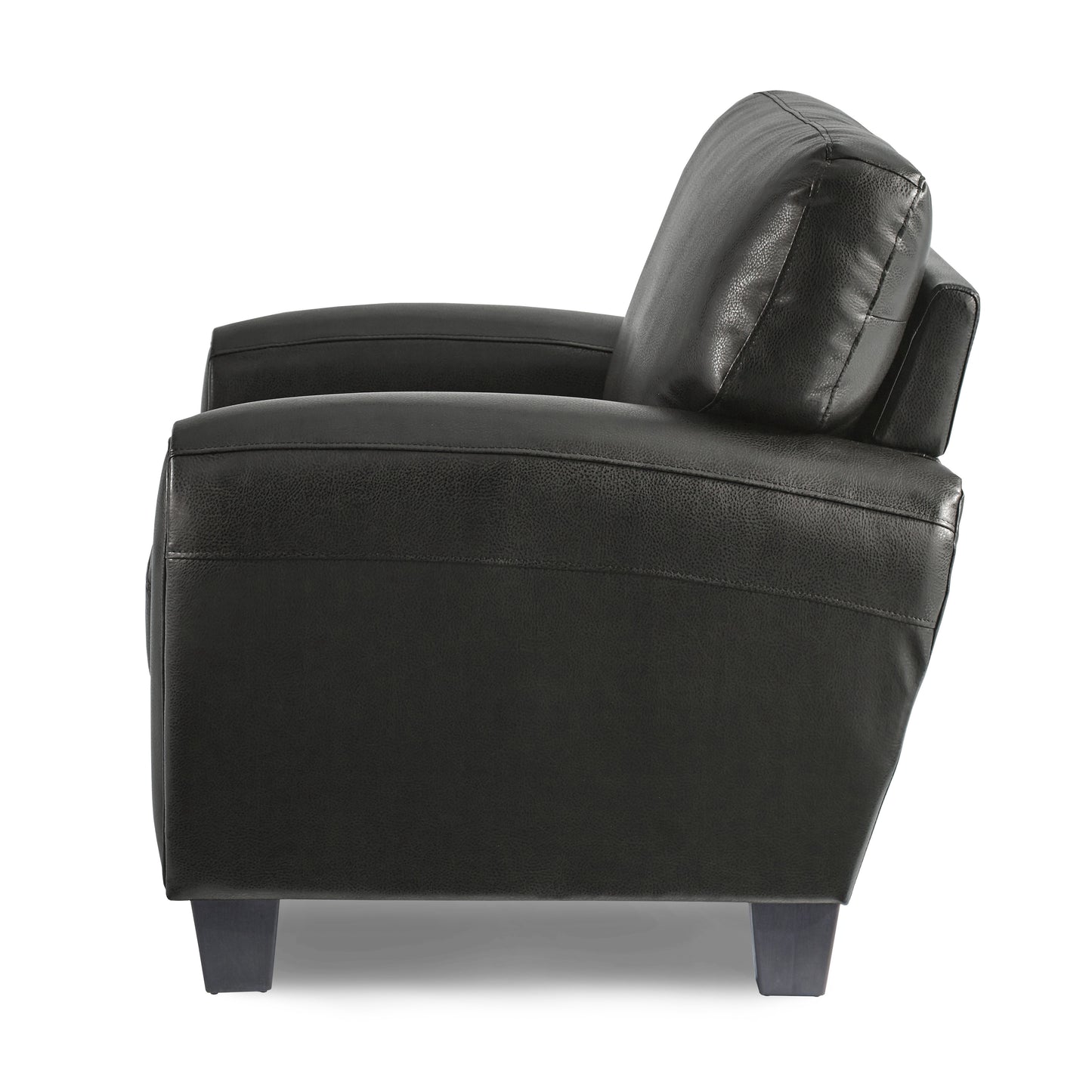 Modern Black Faux Leather Chair - Contemporary Style