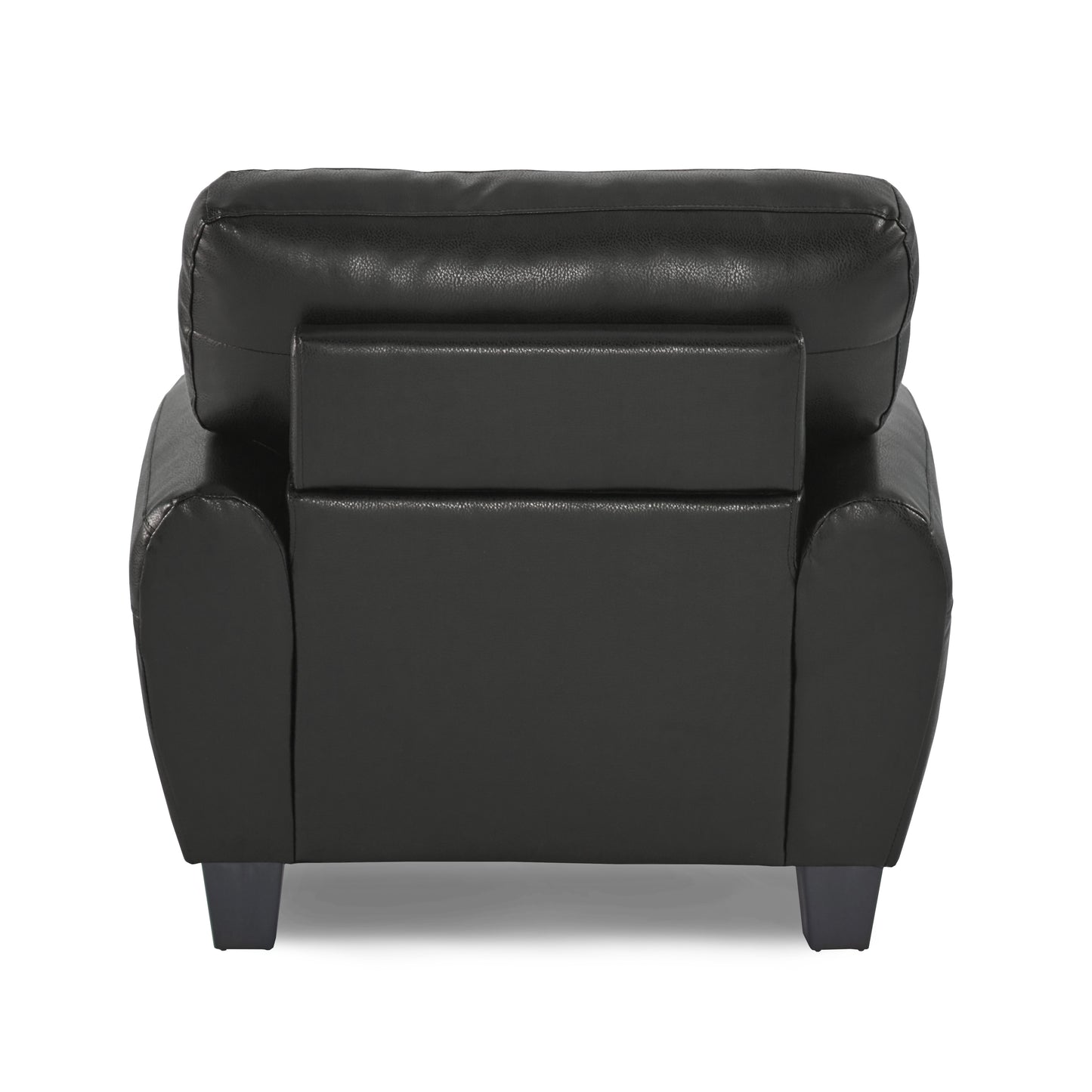 Modern Black Faux Leather Chair - Contemporary Style