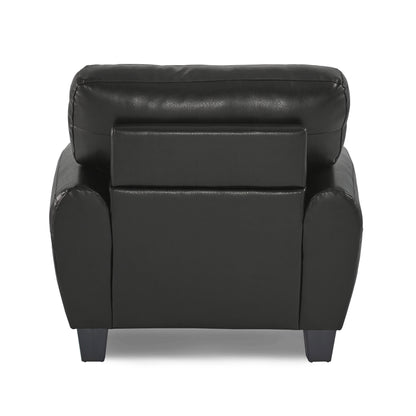 Modern Black Faux Leather Chair - Contemporary Style