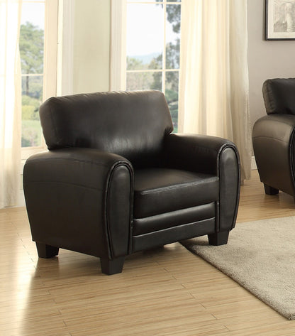 Modern Black Faux Leather Chair - Contemporary Style