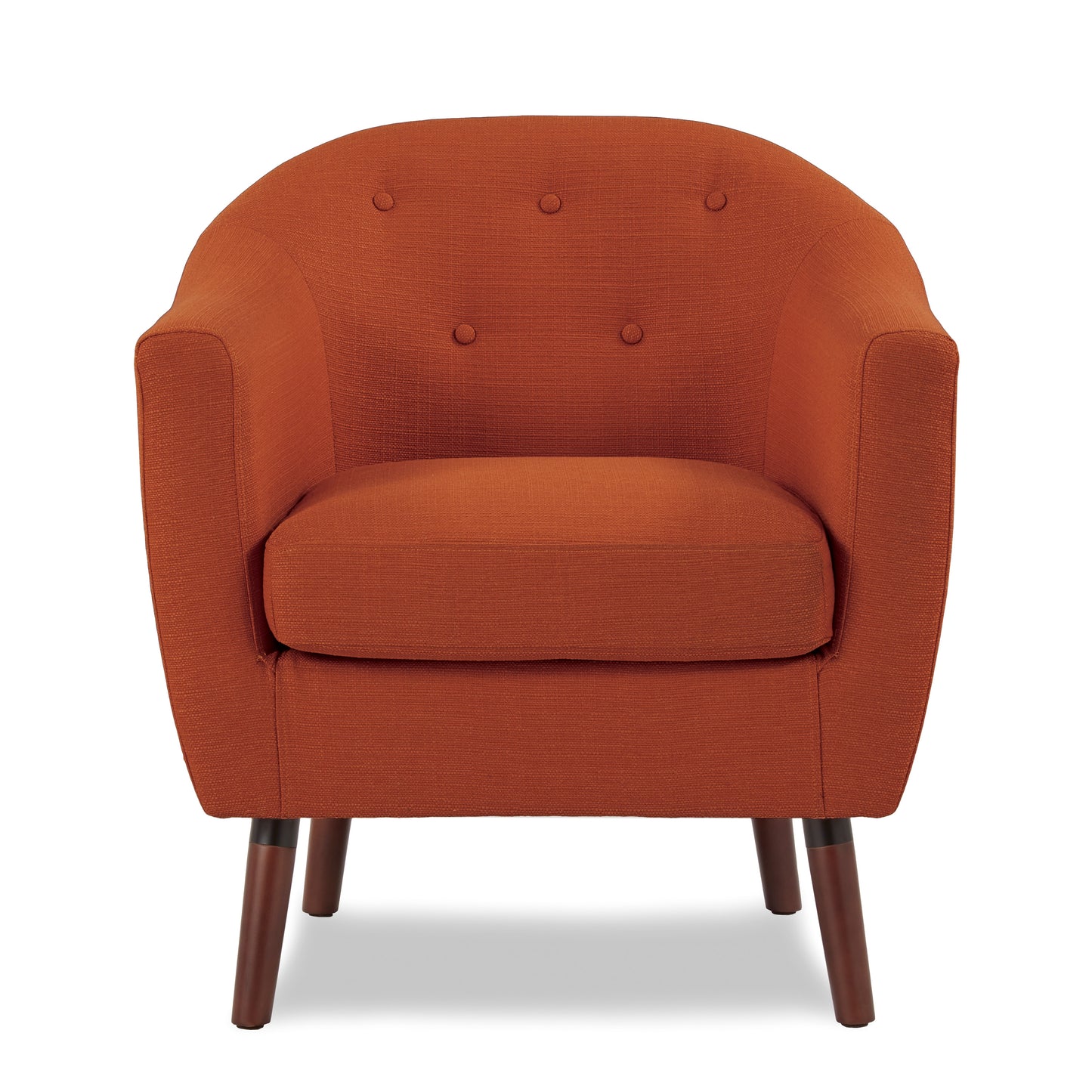 Orange Accent Chair Mid-Century Modern Style for Living Room
