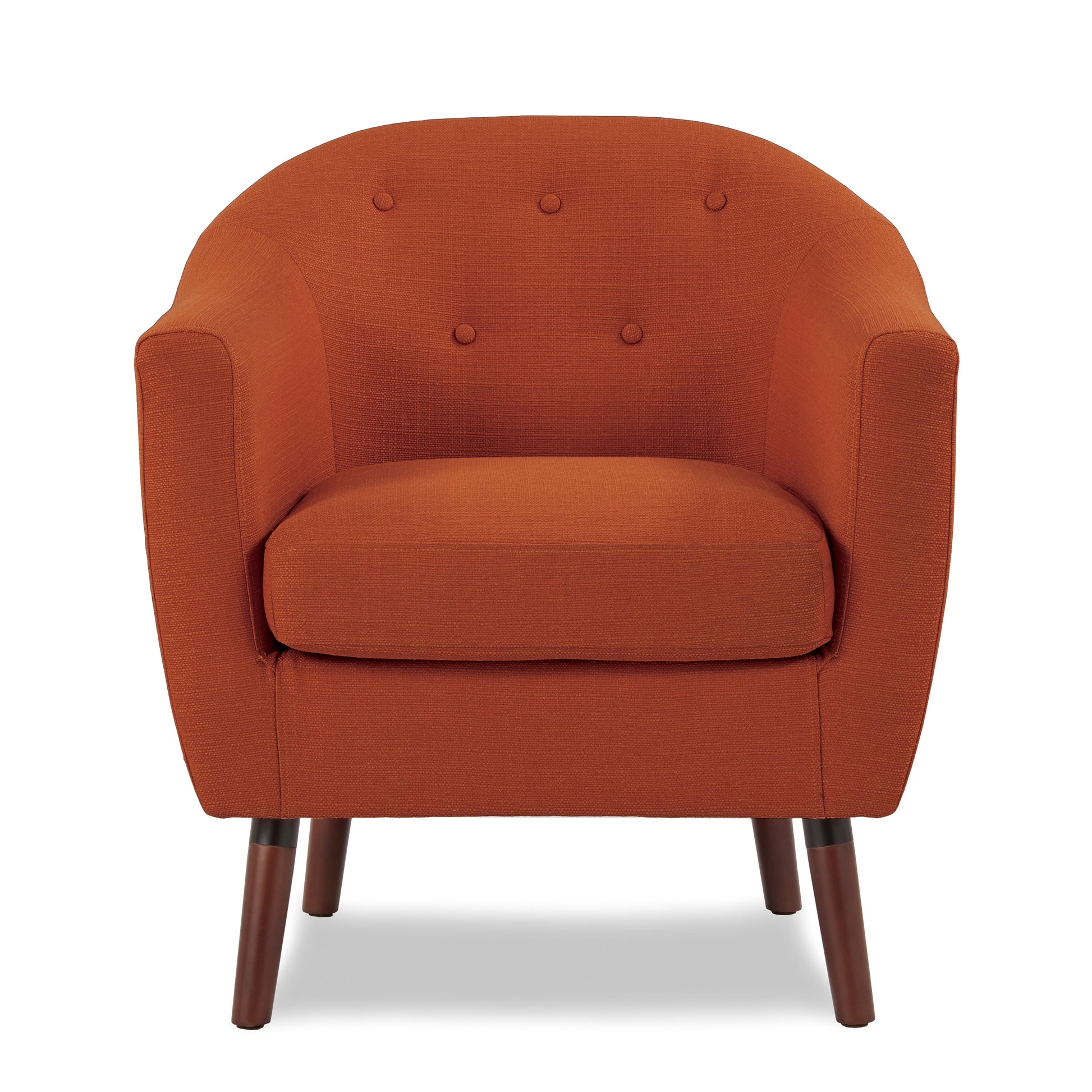 Orange Accent Chair Mid-Century Modern Style for Living Room