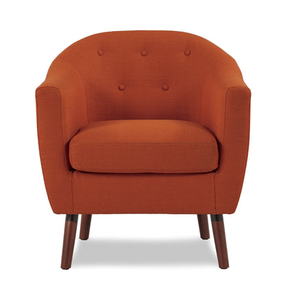 Orange Accent Chair Mid-Century Modern Style for Living Room