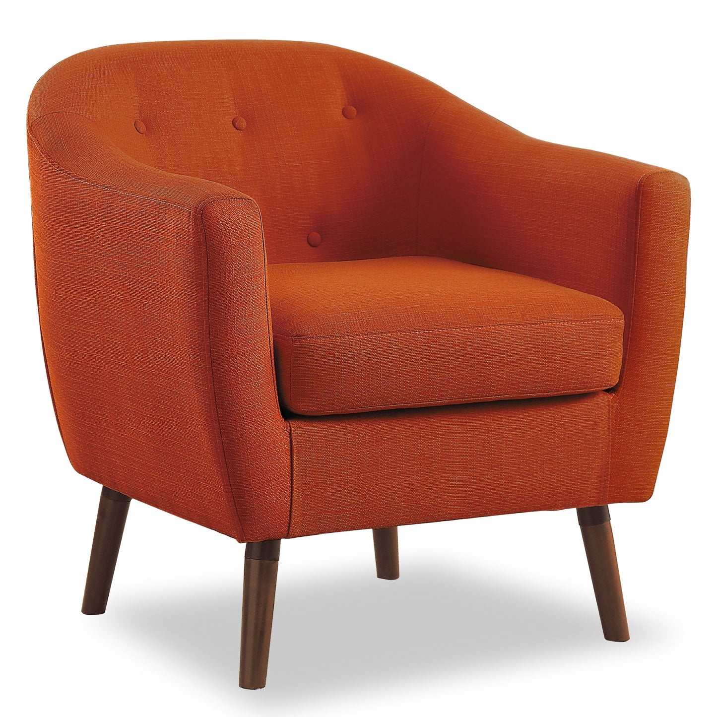 Orange Accent Chair Mid-Century Modern Style for Living Room