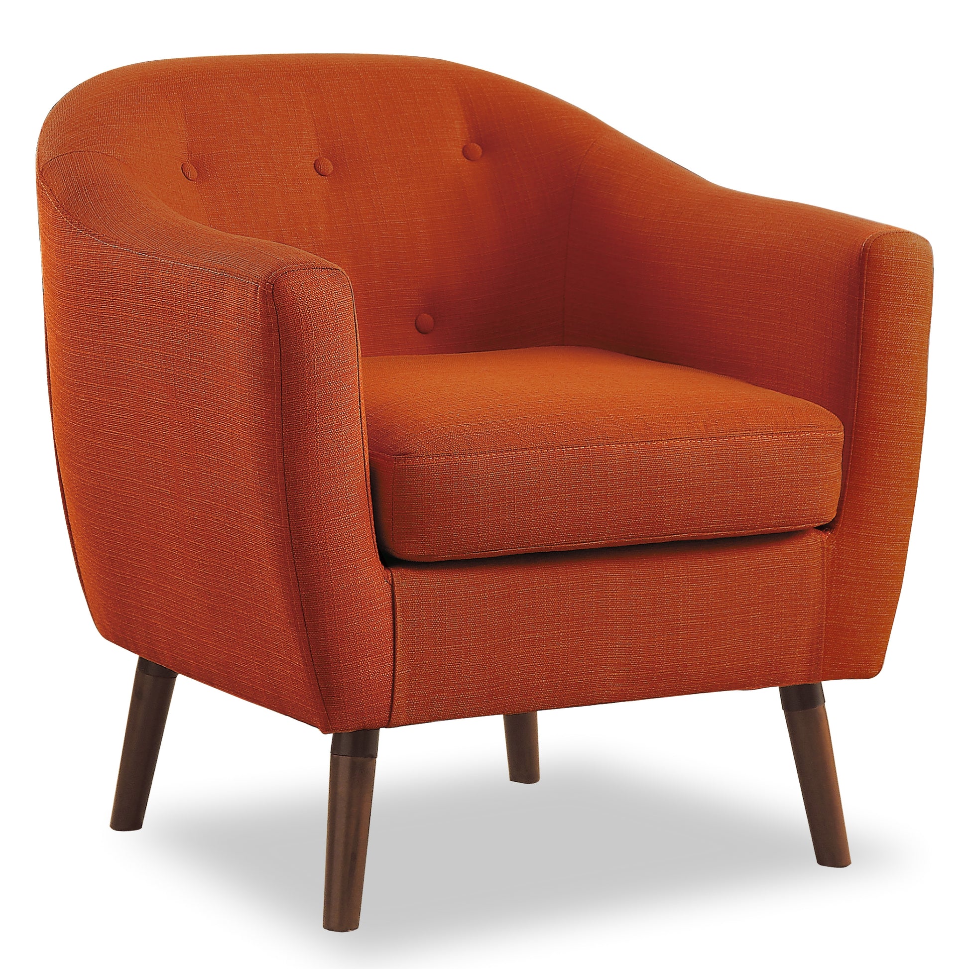 Orange Accent Chair Mid-Century Modern Style for Living Room