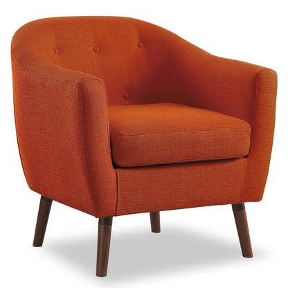 Orange Accent Chair Mid-Century Modern Style for Living Room