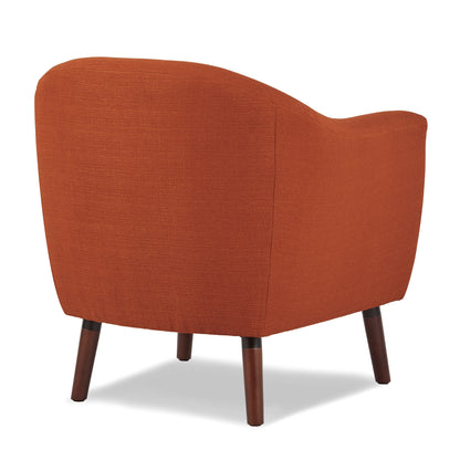 Orange Accent Chair Mid-Century Modern Style for Living Room