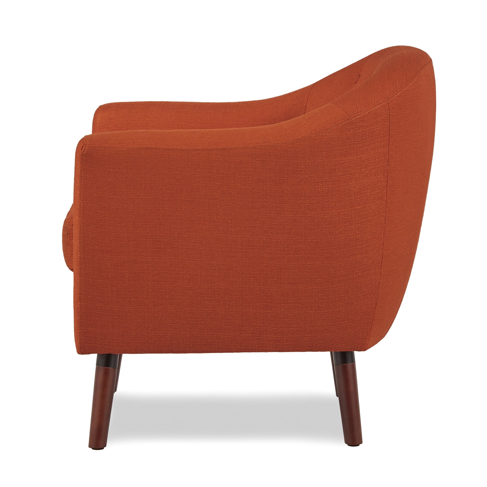 Orange Accent Chair Mid-Century Modern Style for Living Room