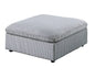 Contemporary Living Room Furniture Ottoman Dark Gray Color Corduroy 1pc Soft Cushion Ottoman Wood Legs