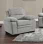 Plush Seating Chair 1pc Gray Textured Fabric Channel Tufting Solid Wood Frame Modern Living Room Furniture