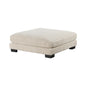 1pc Modern Living Room Ottoman Plush Beige Corduroy Fabric Upholstery Plywood Frame Furniture Modular Piece