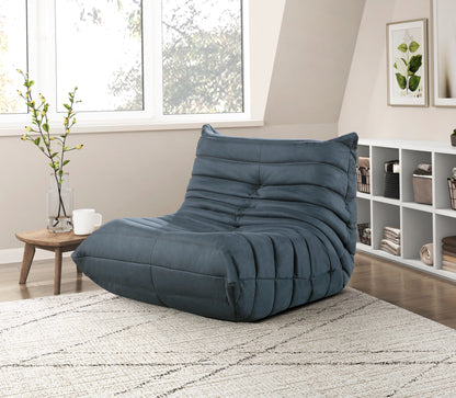 Luxury Accent Chair Button-Tufted Detail Charcoal Microfiber Comfy Chair Living Room Furniture 1pc