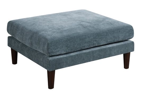 Beautiful Mineral Color Ottoman Morgan Fabric 1pc Ottoman Soft Cushion Wood Legs Living Room Furniture