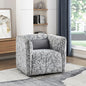 Fancy Swivel Chair Jacquard Fabric Upholstery Modern Living Room Furniture 1pc Accent Chair