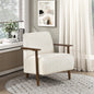 Modern Design 1pc Accent Chair Beige Corduroy Seat Cushions Solid Wood Living Room Furniture