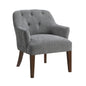 Modern Tufted Back Accent Chair Sturdy Plywood Frame Living Room Furniture 1pc Gray Fabric Upholstered Armchair