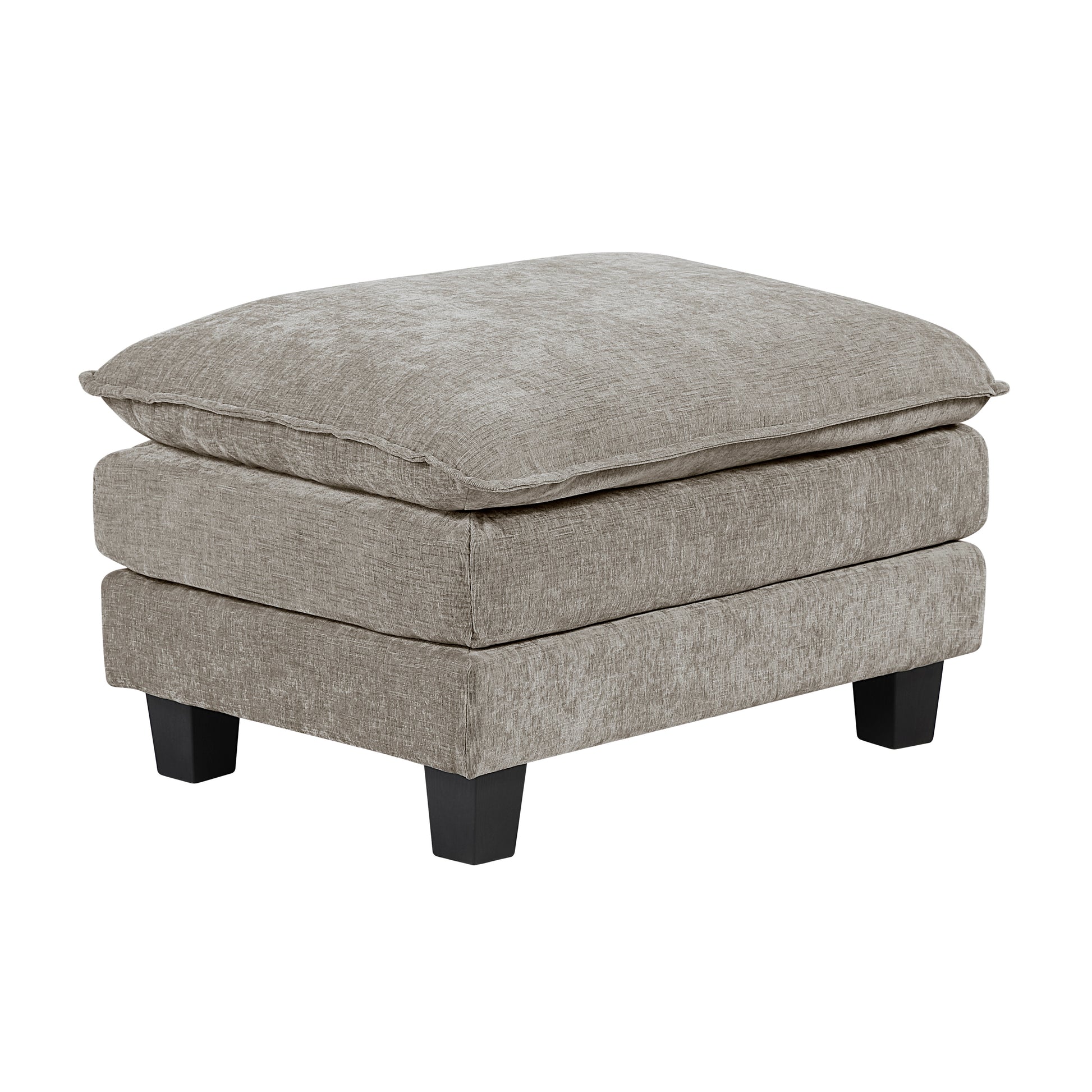 Modern Style Ottoman Chenille Fabric Upholstery Contemporary Living Room Furniture 1pc Durable Plywood Plush Comfort