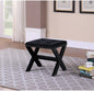 Velvet Upholstered Accent Bench with Nailhead Trim, Tufted Seat Bench for Entryway Living Room, Black