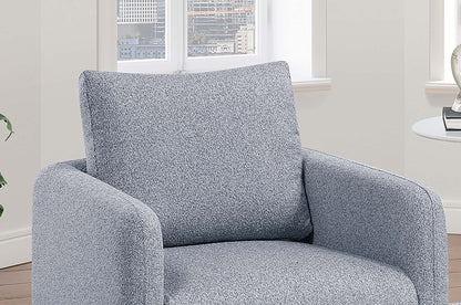 Gray Boucle Accent Chair - Modern Living Room Seating