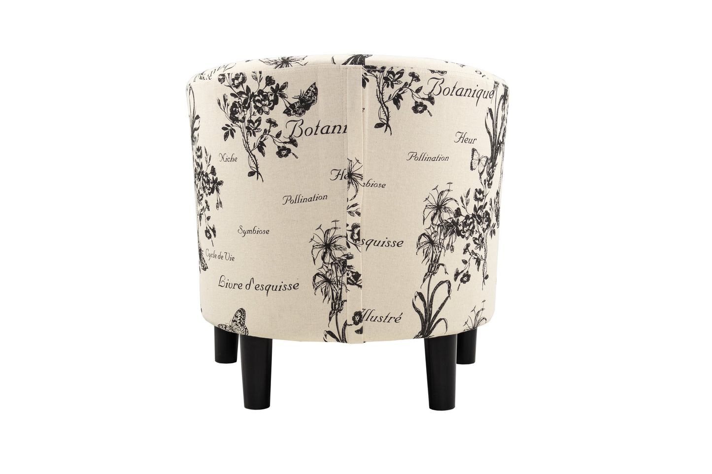 Off White Fabric Accent Chair - 26" Round Back