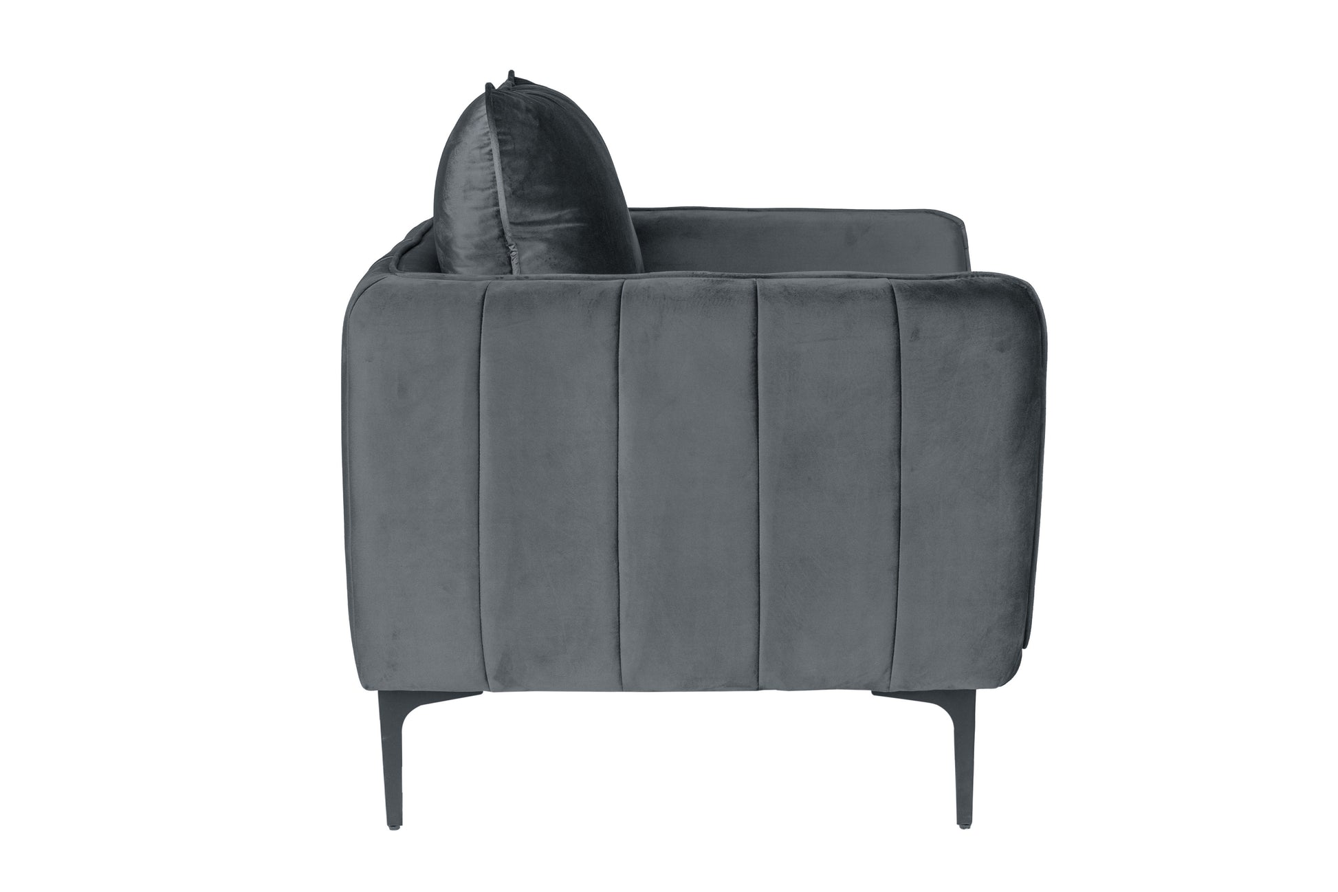 Elegant Gray Velvet Accent Chair - Plush Comfort, Modern Style
