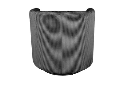 Dark Gray Corduroy Accent Chair - Plush Upholstered Swivel